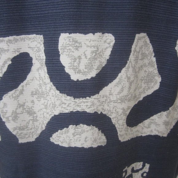 Common Man Dale Waters Men Hawaiian camp shirt p2p 25 L tribal cotton blue vtg - Picture 7 of 8